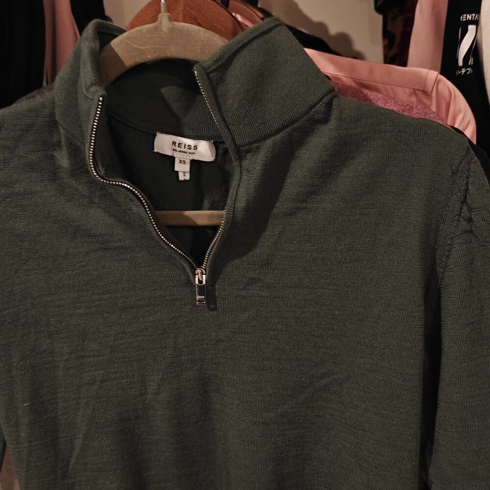 Reiss Quarter Zip Merino Wool Shirt